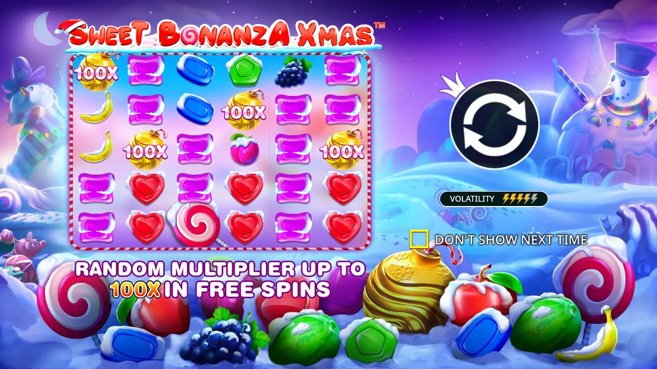 Sweet Bonanza Xmas welcome screen