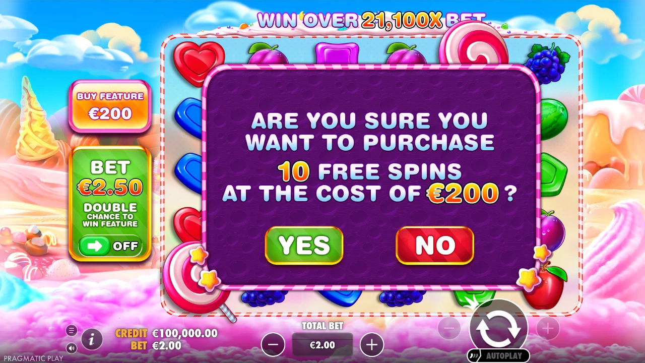 Sweet Bonanza buy free spins feature